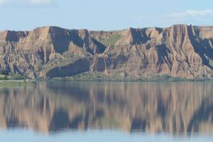 Panorámica de las Barrancas de Burujón desde la presa de Castrejón